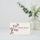 Moderne Trendy Cherry Blossom Baumzweig Visitenkarte (Stehend Vorderseite)