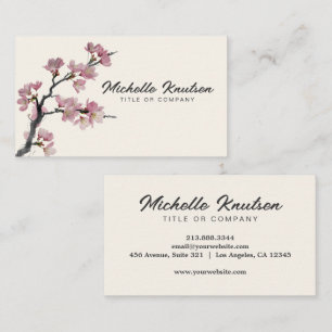Moderne Trendy Cherry Blossom Baumzweig Visitenkarte