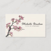 Moderne Trendy Cherry Blossom Baumzweig Visitenkarte (Vorderseite)
