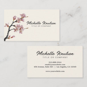 Moderne Trendy Cherry Blossom Baumzweig Visitenkarte