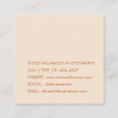 Moderne Trendy Chic Bold Calligraphy Orange Quadratische Visitenkarte (Rückseite)