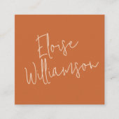 Moderne Trendy Chic Bold Calligraphy Orange Quadratische Visitenkarte (Vorderseite)