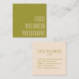 Moderne Trendy Chic Bold Typografy Green Quadratische Visitenkarte