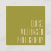 Moderne Trendy Chic Bold Typografy Green Quadratische Visitenkarte (Vorderseite)