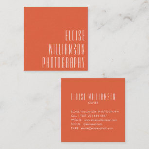 Moderne Trendy Chic Bold Typografy Orange Quadratische Visitenkarte