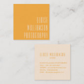Moderne Trendy Chic Bold Typografy Yellow Quadratische Visitenkarte (Vorne/Hinten)