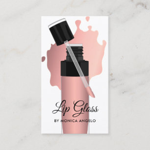 Moderne Trendy Chic Rose Gold Lipglanz Tropfen Visitenkarte