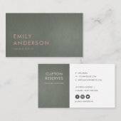 MODERNE TRENDY EINFACHE MINIMAL-IMITAT DUNKELGRAMM VISITENKARTE (Vorne/Hinten)