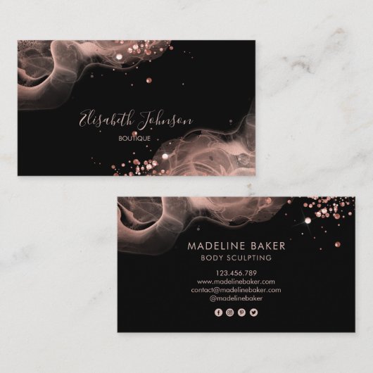 Moderne Trendy Elegante Makeup Artist Boutique Visitenkarte (Vorne/Hinten)