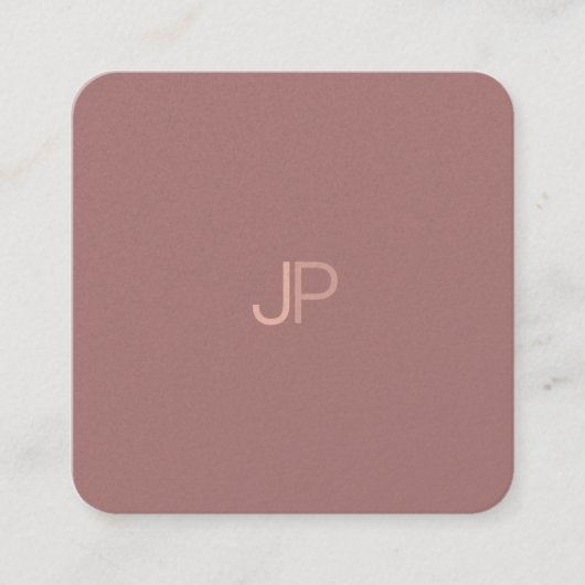 Moderne, trendy Elite Design Monogram Template Lux Quadratische Visitenkarte (Vorderseite)