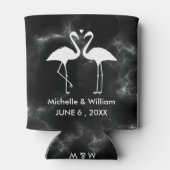 Moderne Trendy Flamingos Personalisiert Dosenkühler (Rückseite)