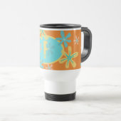 Moderne Trendy Floral Girly Typografy Monogram Reisebecher (VorderseiteRechts)