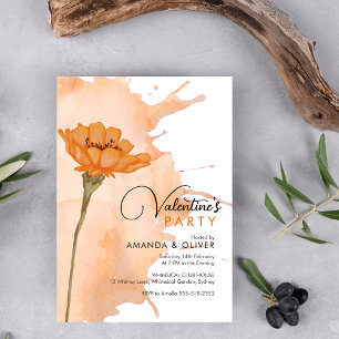 Moderne Trendy Floral Valentine Party Einladung