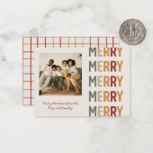 Moderne Trendy Frohe Weihnachten Ein Foto Mitteilungskarte (Vorderseite/Rückseite Beispiel)