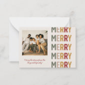 Moderne Trendy Frohe Weihnachten Ein Foto Mitteilungskarte (Vorderseite)