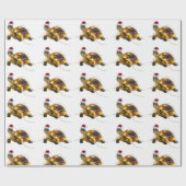 Moderne Trendy Frohe Weihnachtsschildkröte in Weih Geschenkpapier (Flach)