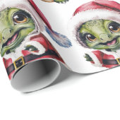 Moderne Trendy Frohe Weihnachtsschildkröte in Weih Geschenkpapier (Rolleneckpunkt)