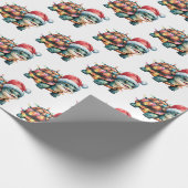 Moderne Trendy Frohe Weihnachtsschildkröte in Weih Geschenkpapier (Ecke)
