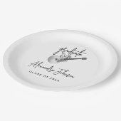 Moderne trendy Gitarrengraduierungsparty Pappteller (Schrägansicht)