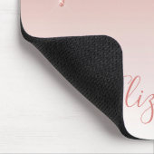 Moderne Trendy Glitzer Rose Gold Stilvolle Schrift Mousepad (Ecke)