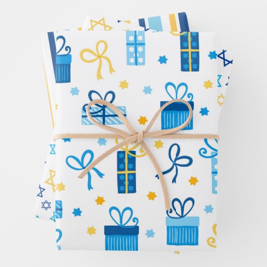 Moderne Trendy Hanukkah Geschenkpapier Set (Beispiel)