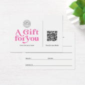 Moderne trendy Hot-Pink QR-Code-Geschenkkarten (Schreibtisch)