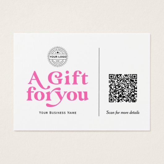 Moderne trendy Hot-Pink QR-Code-Geschenkkarten (Vorderseite)