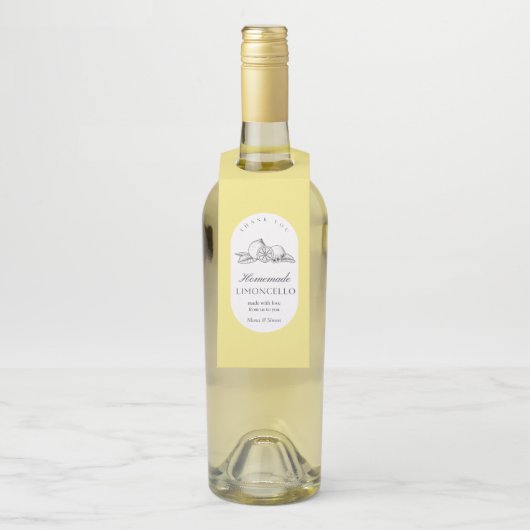 Moderne trendy Lemons Limoncello Wedding Flaschenanhänger (Auf Flasche)