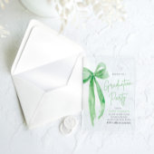 Moderne Trendy Lime Green Bow Graduation Party Acryleinladungen