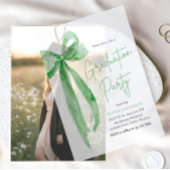 Moderne Trendy Lime Green Bow Graduation Party Pergament Einladungen