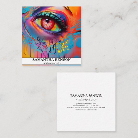 Moderne Trendy Makeup Artist Quadratische Visitenkarte (Vorne/Hinten)