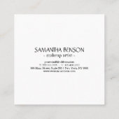 Moderne Trendy Makeup Artist Quadratische Visitenkarte (Rückseite)