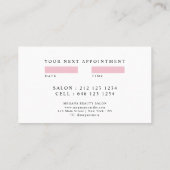 Moderne Trendy Makeup Script Termin pink Visitenkarte (Rückseite)