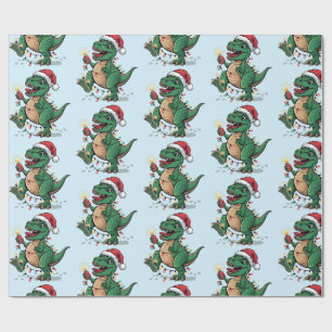 Moderne Trendy Merry Christmas Dinosaur Weihnachts Geschenkpapier