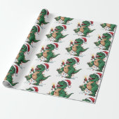 Moderne Trendy Merry Christmas Dinosaur Weihnachts Geschenkpapier (Ungerollt)