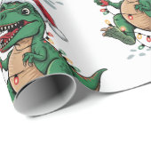 Moderne Trendy Merry Christmas Dinosaur Weihnachts Geschenkpapier (Rolleneckpunkt)