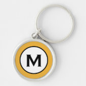 Moderne Trendy Monogram Mustard Yellow Schlüsselanhänger (Vorne)