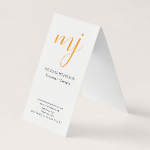 Moderne, trendy Monogramm einfarbig schwarz & weiß Visitenkarten