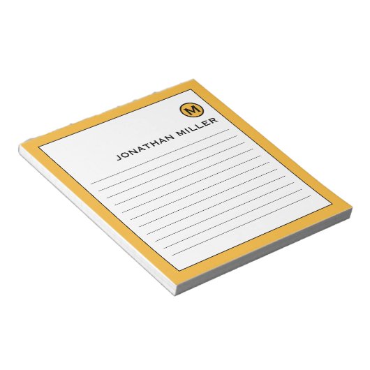 Moderne trendy Mustard gelb Linse Notizblock (angewinkelt)