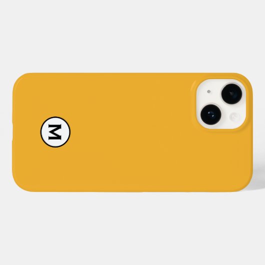 Moderne trendy Mustard Yellow Monogram Case-Mate iPhone Hülle (Rückseite (Horizontal))