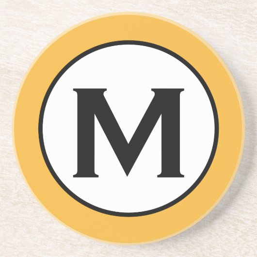 Moderne trendy Mustard Yellow Monogram Getränkeuntersetzer (Vorne)