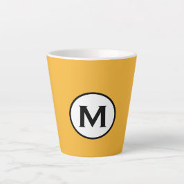 Moderne trendy Mustard Yellow Monogram Milchtasse