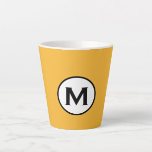 Moderne trendy Mustard Yellow Monogram Milchtasse