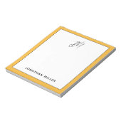 Moderne trendy Mustard Yellow Monogram Notizblock (Rotiert)