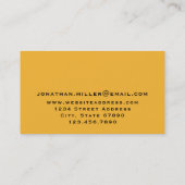 Moderne trendy Mustard Yellow Monogram Visitenkarte (Rückseite)