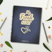 Moderne Trendy My Fresh Start Navy Blue und Beige Notizblock