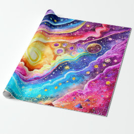 MODERNE TRENDY OUTER Space DESIGN Geschenkpapier
