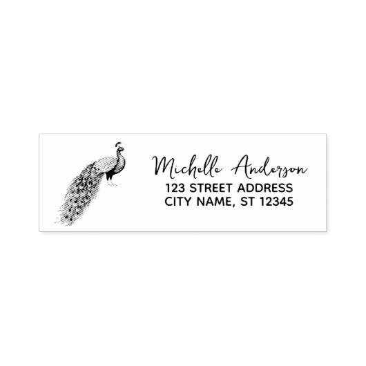 Moderne trendy Peacock-Rücksendeadresse Permastempel (Design)