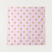 Moderne Trendy Pink & Gold Polka Dots Background Wandteppich (Vorderseite (Horizontal))