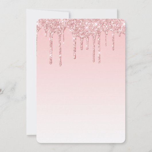 Moderne trendy Pink Imitate Glitzer Wedding Einladung (Rückseite)